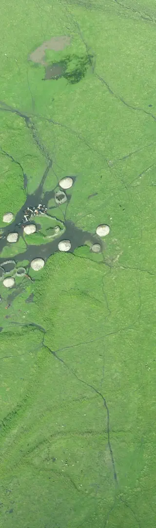 Auf dem Flug von der Serengeti zum Ngorongoro